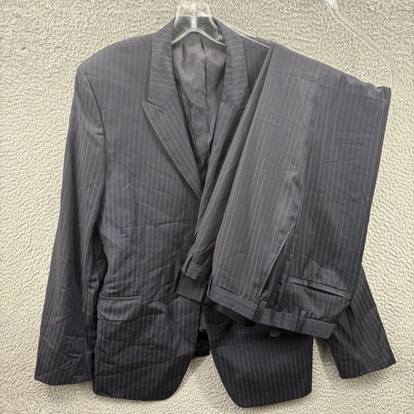Versace Collection Other - VERSACE Suit Navy Blue Pinstripe Wool Notch Lapel Italian Size 52 *